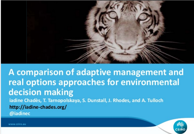 Comparing adaptive management and real options: slides and PDF