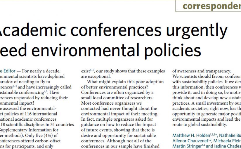 Academic conferences urgently need environmental policies